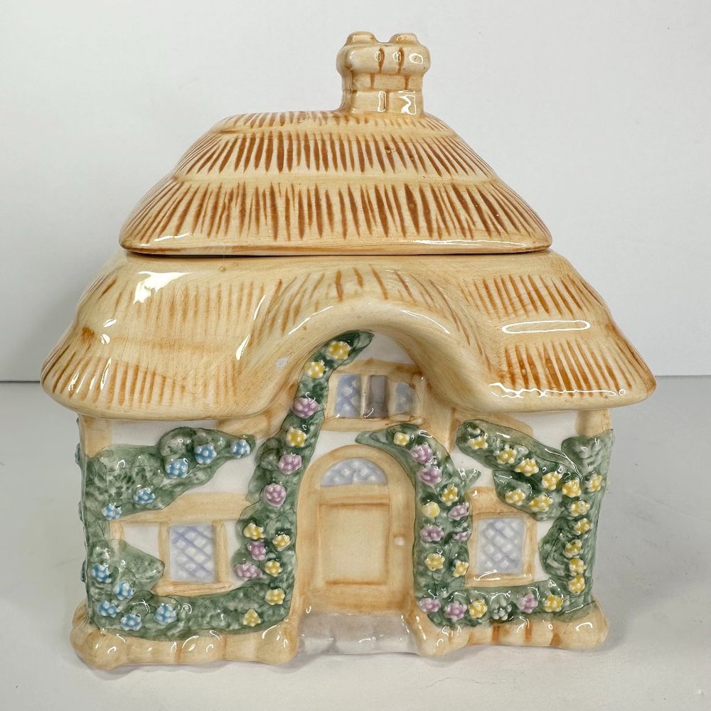Teleflora Ceramic Cottage Canister with Lid